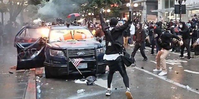 Kelly Thomas Jackson, 20, was sentenced to prison last month for allegedly throwing Molotov cocktails at two Seattle police vehicles during a May 30 protest that devolved into a riot.