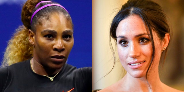 Serena Williams (left) and Meghan Markle reportedly met at the 2010 Super Bowl in Miami.