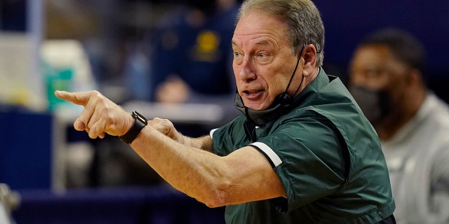 Michigan State head coach Tom Izzo watches from the sideline during the first half of an NCAA college basketball game against Michigan, Thursday, March 4, 2021, in Ann Arbor, Mich.