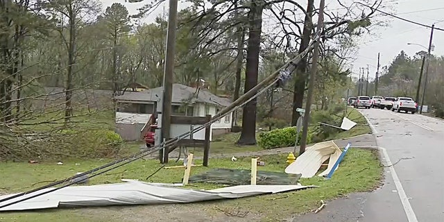 Heavy storm damage in Alabaster, Alabama
