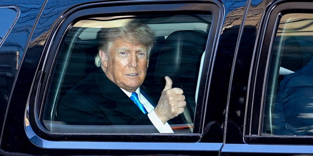 NEW YORK, NY - MARCH 09: Former U.S. President Donald Trump leaves Trump Tower in Manhattan on March 9, 2021 in New York City.