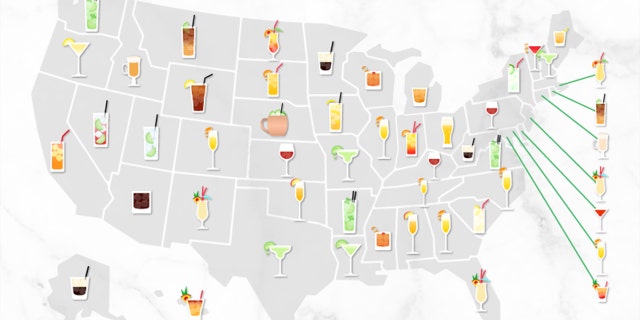 The most popular cocktails in the U.S. from March 2020 to March 2021 via Google Trends data, per Upgraded Points.