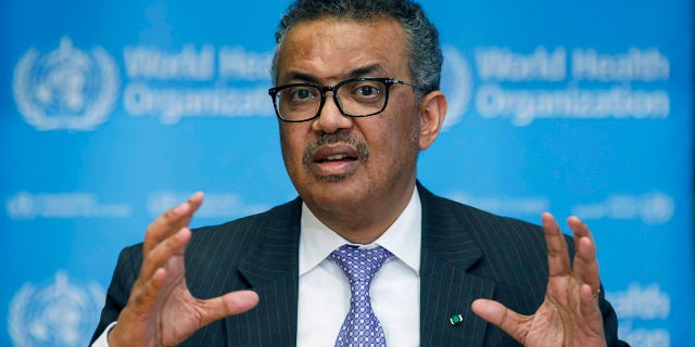 In this Monday, March 9, 2020 file photo, Tedros Adhanom Ghebreyesus, Director General of the World Health Organization speaks during a news conference, at the WHO headquarters in Geneva, Switzerland. 