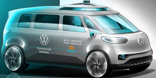 A self-driving ID.Buzz ride-hailing vehicle will use technology from Argo AI.