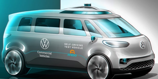 A self-driving ID.Buzz ride-hailing vehicle will use technology from Argo AI.