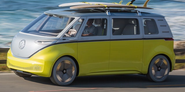 The ID.Buzz prototype show car leaned heavily into the retro look.