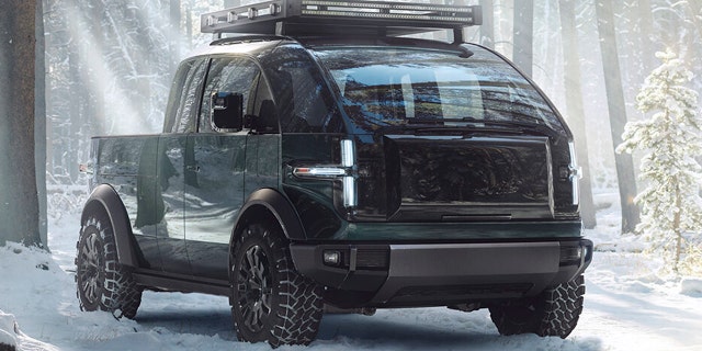 The Canoo pickup has a range of over 200 miles per charge.