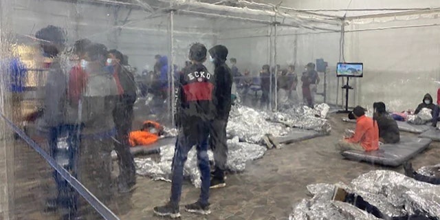 A photo of a CBP overflow facility for migrants in Donna, Texas. (Office of Rep. Henry Cuellar, D-Texas)