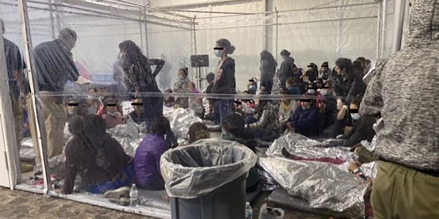 A photo of a CBP overflow facility for migrants in Donna, Texas. (Office of Rep. Henry Cuellar, D-Texas)