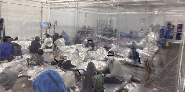 A photo of a CBP overflow facility for migrants in Donna, Texas. (Office of Rep. Henry Cuellar, D-Texas)