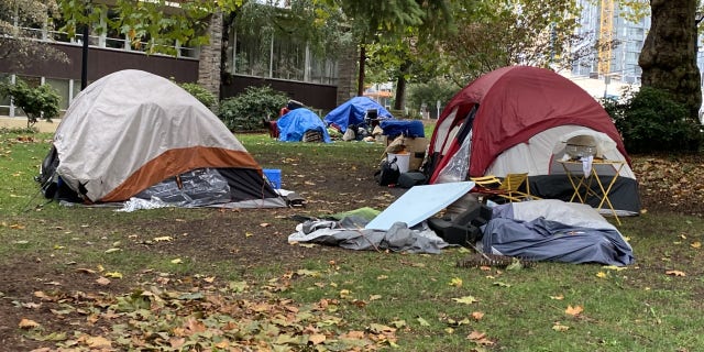 Part of a homeless camp in Seattle (Photo by Jason Rantz)