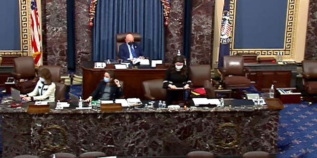 The Senate continues to listen to a reading of President Joe Biden's $1.9T coronavirus stimulus relief bill being read in the chamber.