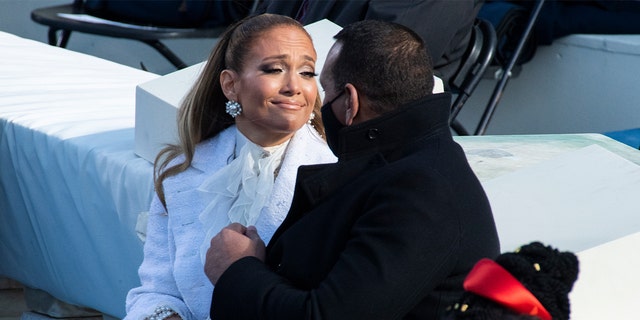Jennifer Lopez was seen with her then-fiancé Alex Rodriguez at Joe Biden's inauguration ceremony in January.