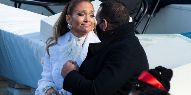 Jennifer Lopez was seen with her then-fiancé Alex Rodriguez at Joe Biden's inauguration ceremony in January.