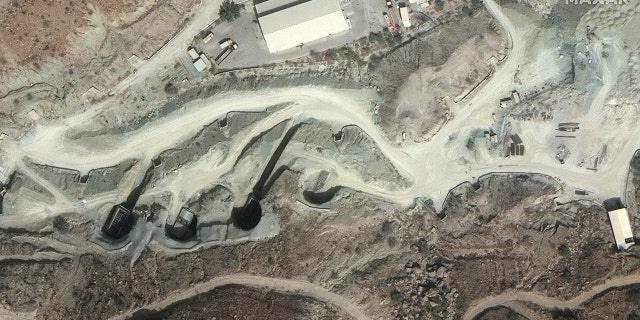 Iranian Khorgo underground ballistic missile site. (Satellite image ©2021 Maxar Technologies)