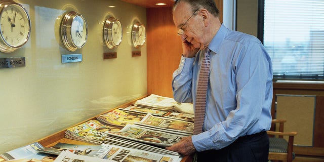 Rupert Murdoch photographed in his office at News International in London, in 2007.