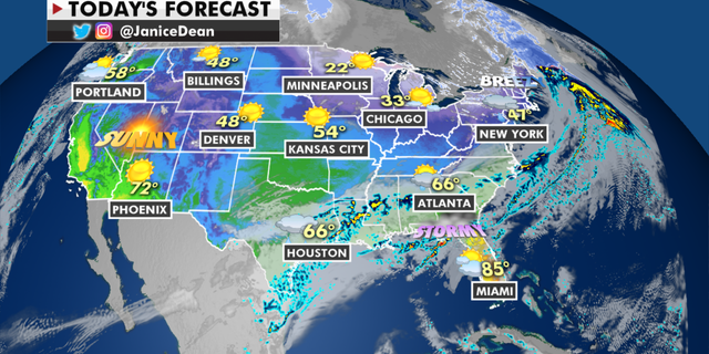 The national forecast for Monday, March 1. (Fox News)