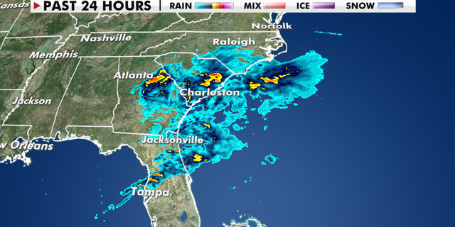 Precipitation in the Southeast over the last 24 hours. (Fox News)
