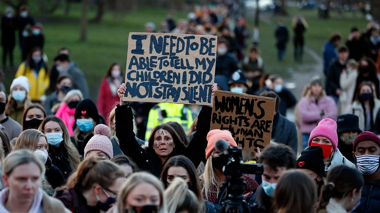 London police criticized for clashes with Sarah Everard mourners; Kate Middleton visited hours earlier