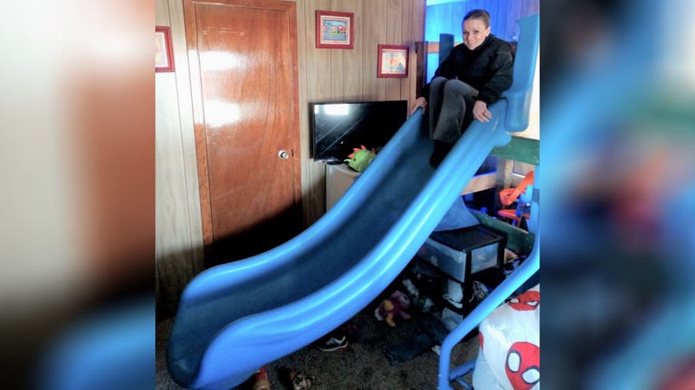 Stolen playground slide found mounted to child's bedroom