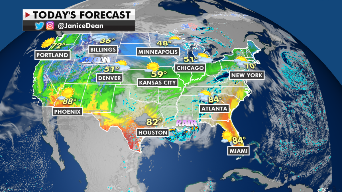 The national forecast for Wednesday, April 14. (Fox News)