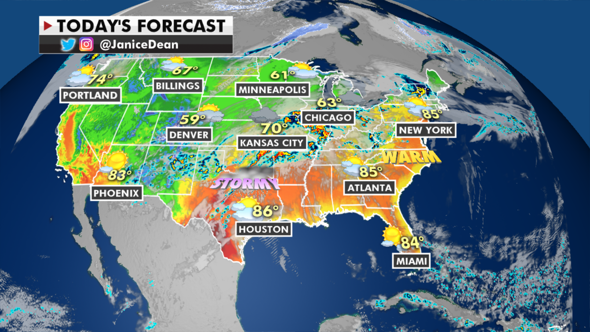The national forecast for Wednesday, April 28. (Fox News)