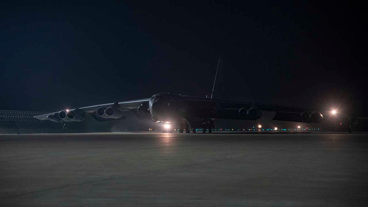 A B-52H Stratofortress assigned to the 5th Bomb Wing, Minot Air Force Base, North Dakota, arrives April 26, 2021, at Al Udeid Air Base, Qatar. Two B-52 aircraft arrived April 26, joining the additional B-52 bombers that arrived April 23. The bombers are deployed to protect U.S. and coalition forces as they conduct drawdown operations from Afghanistan. U.S. Central Command is committed to providing the necessary force protection to ensure the drawdown is conducted in a safe and orderly manner.