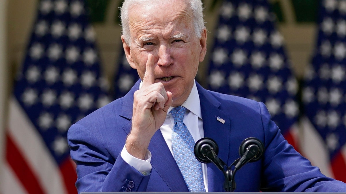 President Joe Biden speaks about gun violence prevention in the Rose Garden at the White House, Thursday, April 8, 2021, in Washington. (AP Photo/Andrew Harnik)