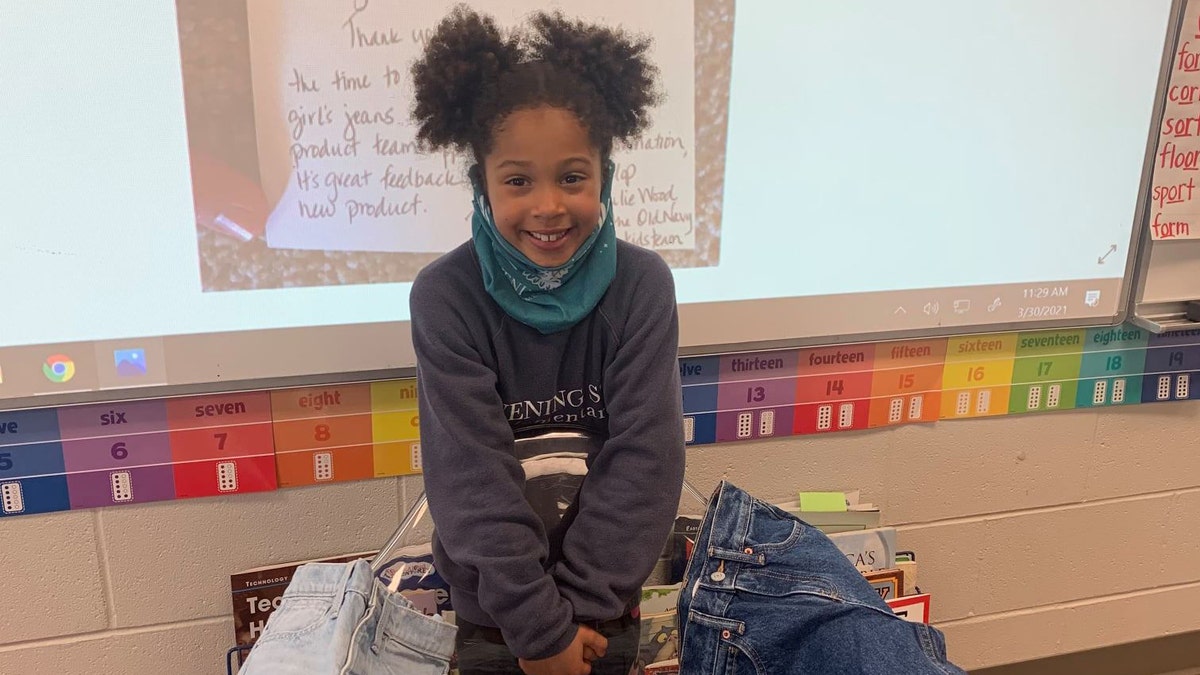 Kamryn Gardner, 7, from Bentonville, Arkansas, wrote a letter to Old Navy earlier this year asking the company to make girls’ jeans with real front pockets.