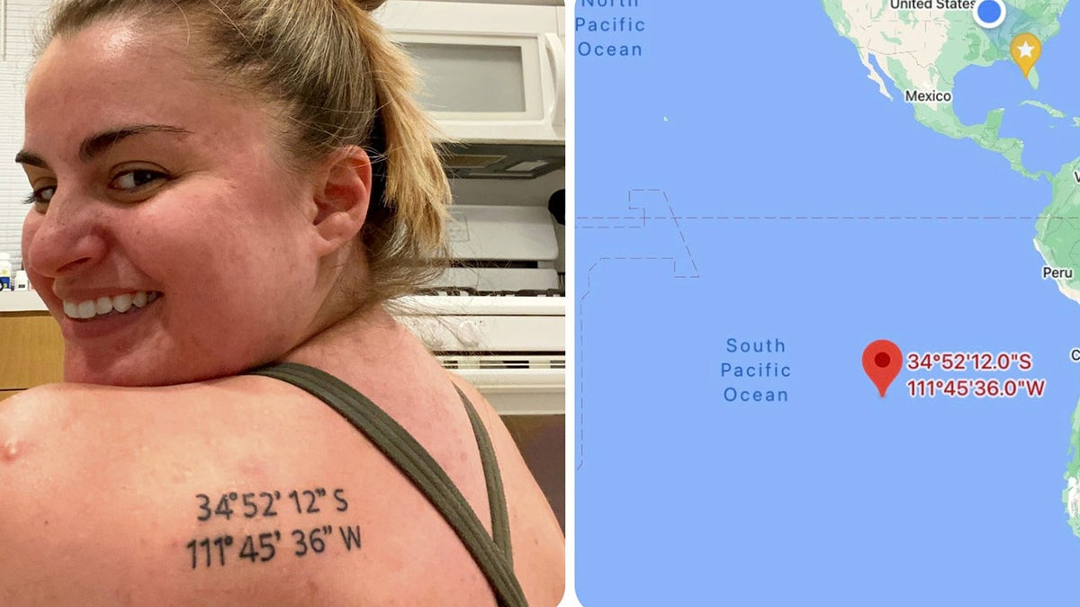  Bri Pritchett decided to commemorate the fun trip by getting the coordinates for Sedona, Ariz. tattooed on her shoulder – though things didn’t exactly go according to plan.