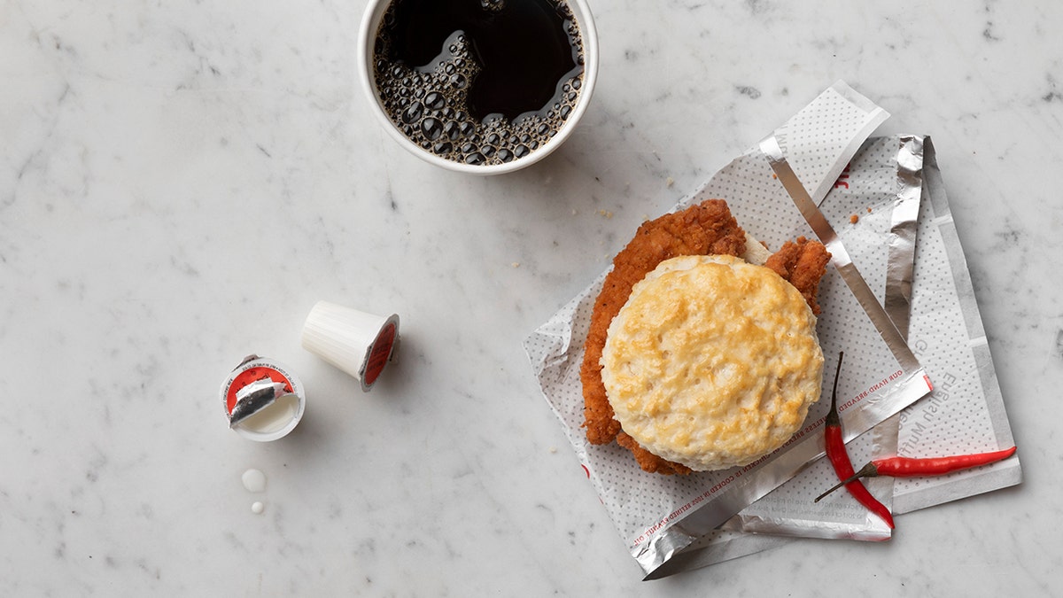 The Spicy Chick-n-Strips Biscuit will be feature two spicy, seasoned strips on a buttered biscuit and grace breakfast menus, the restaurant said.