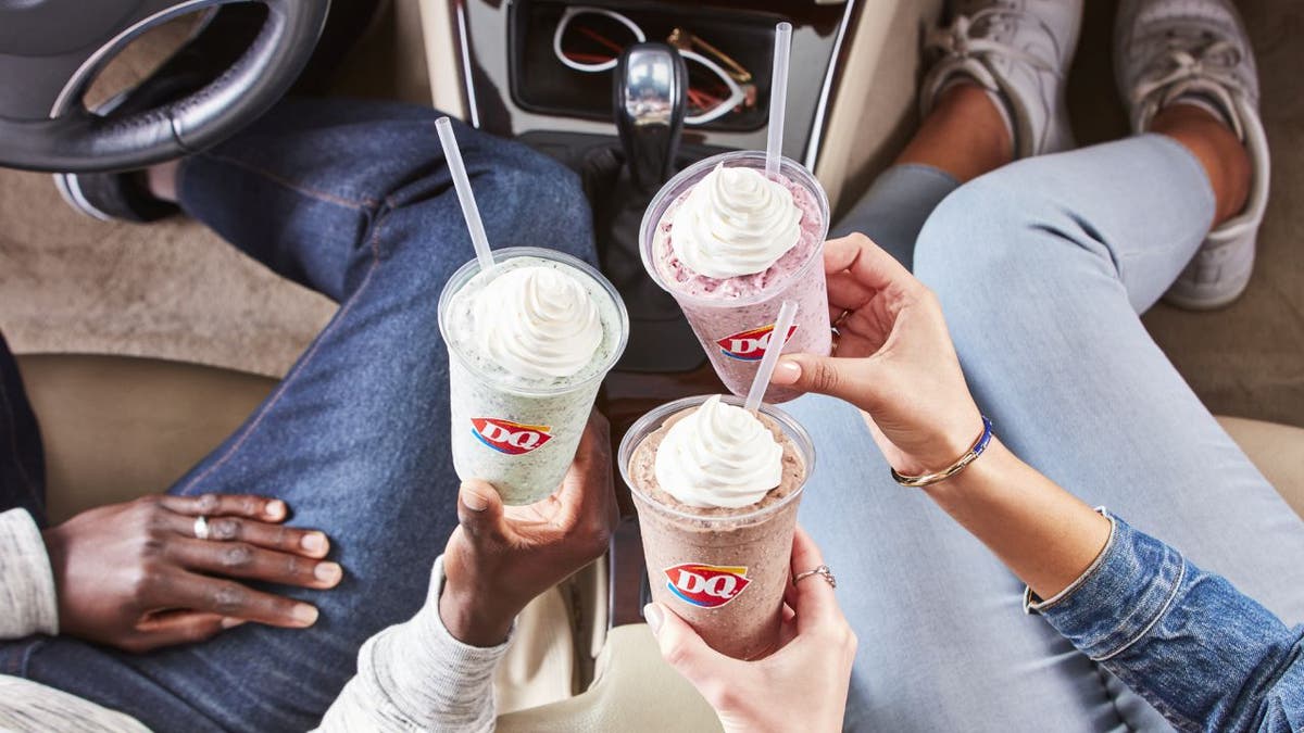 Dairy Queen’s Chip Shake Trio includes a Choco Hazelnut Shake, a Mint Chip Shake and Raspberry Chip Shake. (Dairy Queen)
