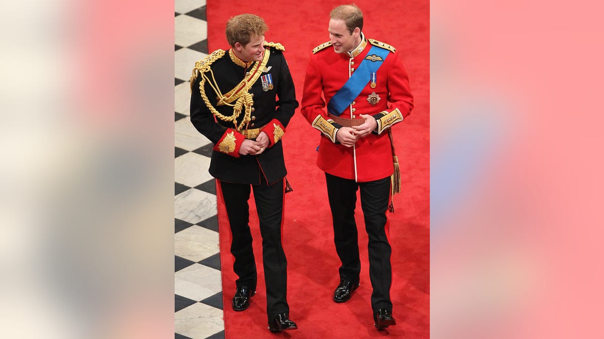 Harry and William at wedding