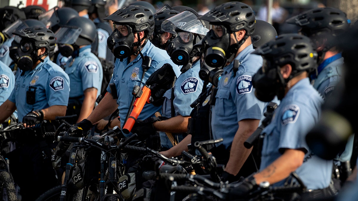 Minneapolis police at Black Lives Matter demonstration