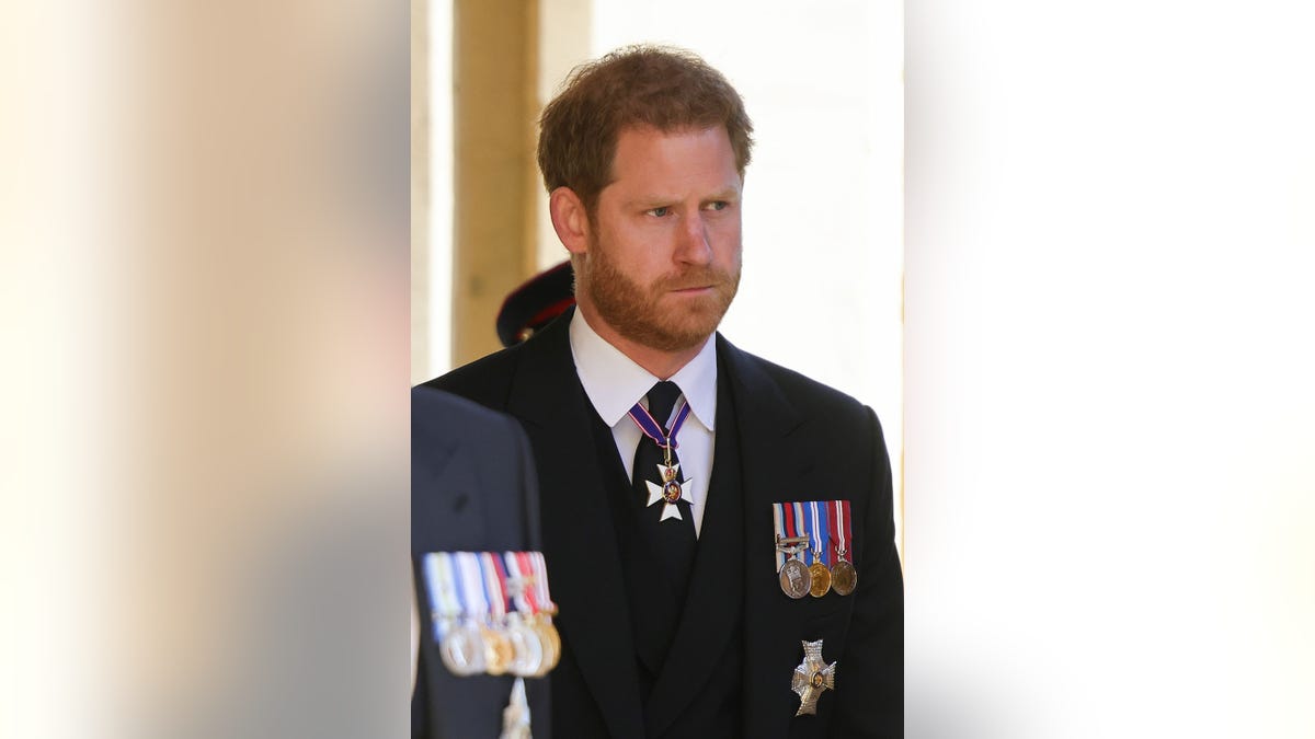 Prince Harry flew to the U.K. for his grandfather Prince Philip's funeral. His wife Meghan Markle, who is expecting the couple's second child, stayed behind in California due to doctor's orders.
