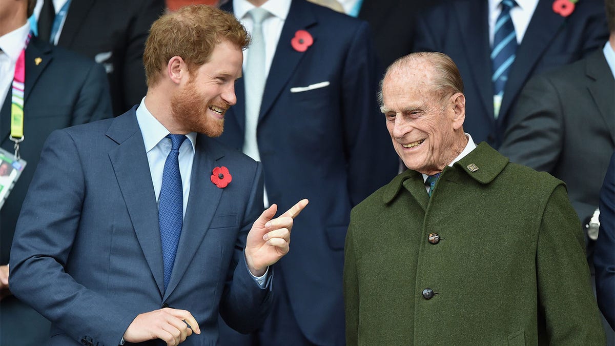 Prince Harry with his grandfather Prince Philip. The Duke of Edinburgh passed away on Friday at age 99.