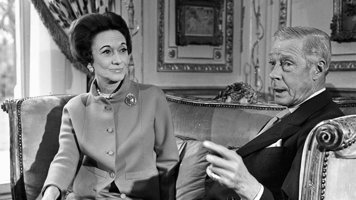 The Duchess and the Duke of Windsor being interviewed at the lounge of their Parisian residence.