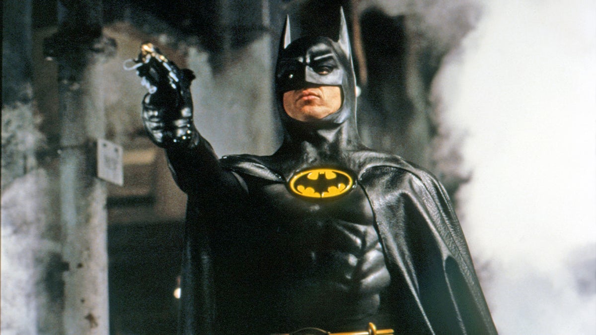 Michael Keaton on the set of "Batman."