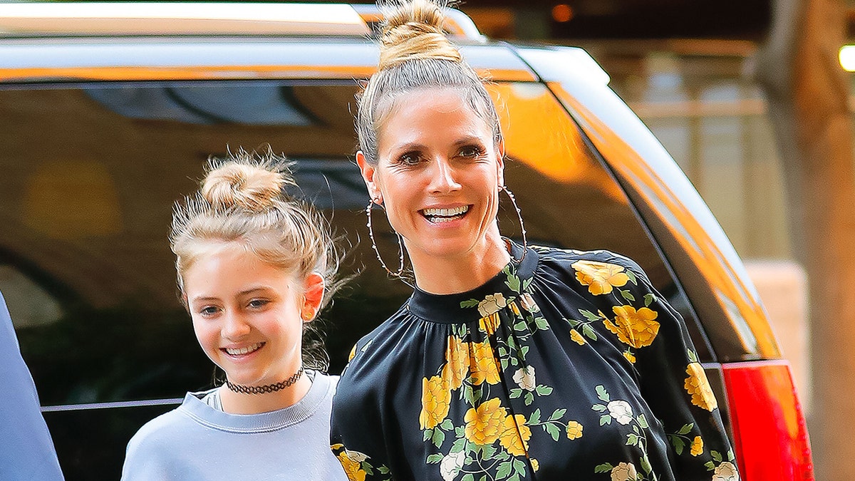 Heidi Klum and her daughter Leni in 2017. Leni posed for the cover of Glamour Germany 20 years after her mother was the magazine's first-ever cover model. (Gotham/GC Images)