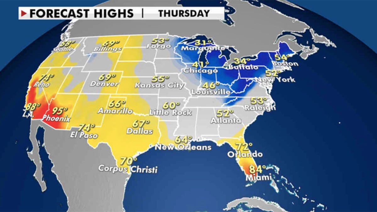 Areas from the Plains to Tennessee Valley will see sub-freezing temperatures. (Fox News)