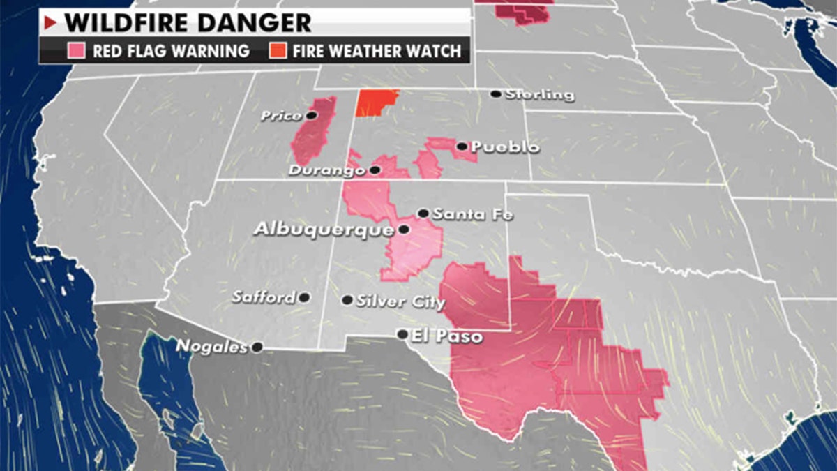 Wildfire danger in the Southwest (Credit: Fox News)