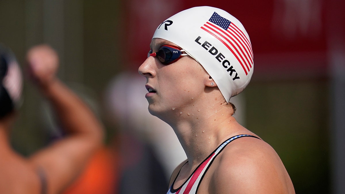 Katie Ledecky prepares