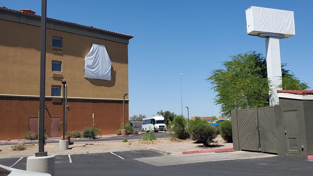 An Arizona hotel housing migrants is pictured.