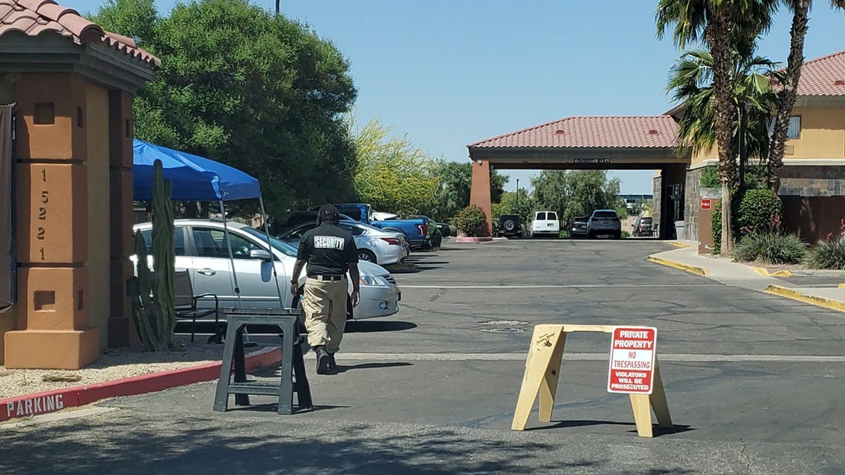 An Arizona hotel housing migrants is pictured.