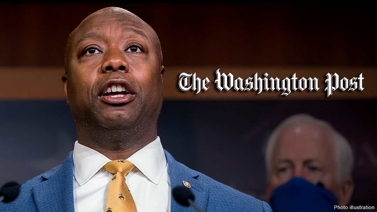 FILE - In this June 17, 2020, file photo, Sen. Tim Scott, R-S.C., accompanied by Republican senators speaks at a news conference on Capitol Hill in Washington. State Rep. Krystle Matthews, a Democratic state lawmaker is mounting a bid to unseat Scott. Matthews told The Associated Press that she will try to register 150,000 new voters across South Carolina to tighten the margin Democrats have struggled to close in statewide elections. (AP Photo/Andrew Harnik, File)