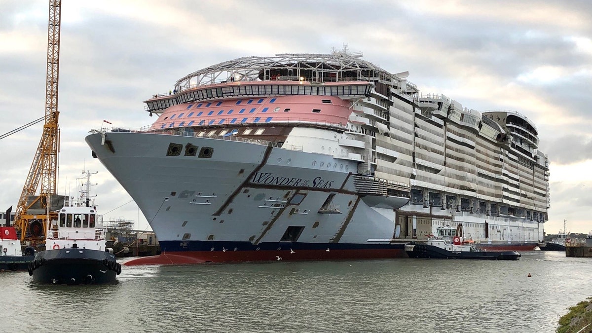 Wonder of the Seas is still being built in France, Royal Caribbean said Tuesday.