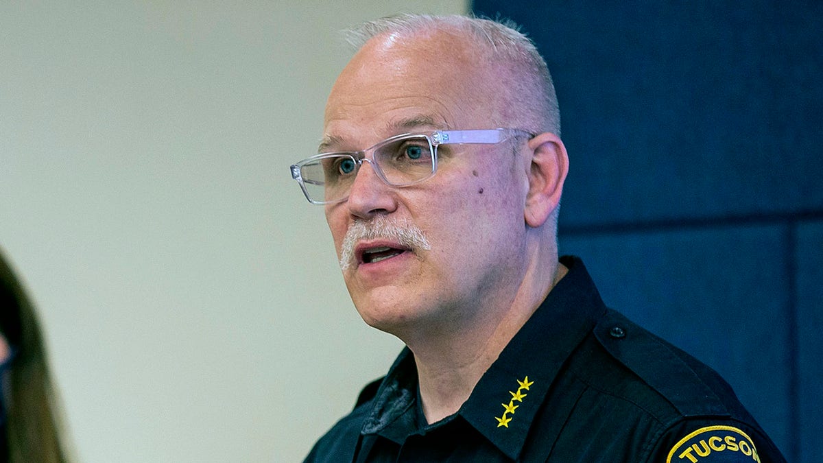 Tucson Police Chief Chris Magnus speaks during a press conference in Tucson, Ariz. President Joe Biden is nominating Magnus to be commissioner of Customs and Border Protection. 