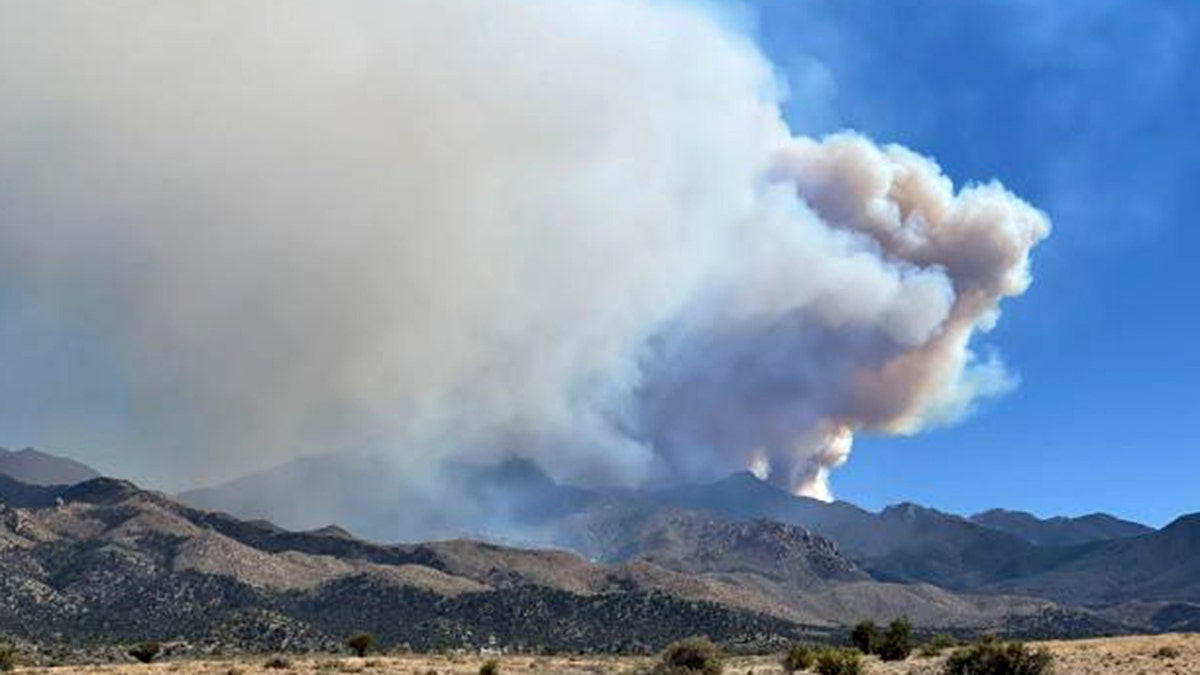 Flag Fire burning in the Hualapai Mountains, south of Kingman