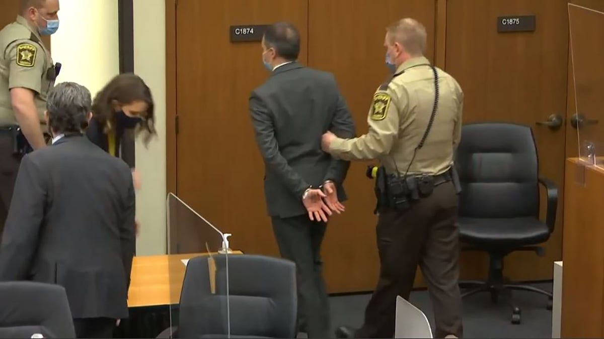 Derek Chauvin is removed from the courtroom.