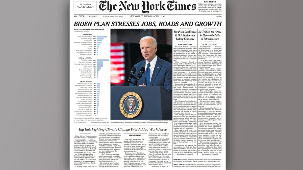 New York Times Slammed For Glowing Coverage Of Biden Infrastructure ...